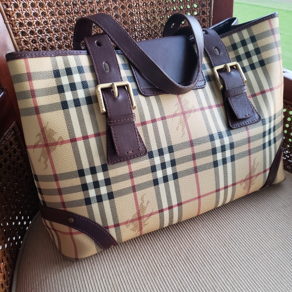 Burberry Haymarket Check Satchel Iconic Luxury Bag Medium Size Pre-loved - Picture 2 of 13